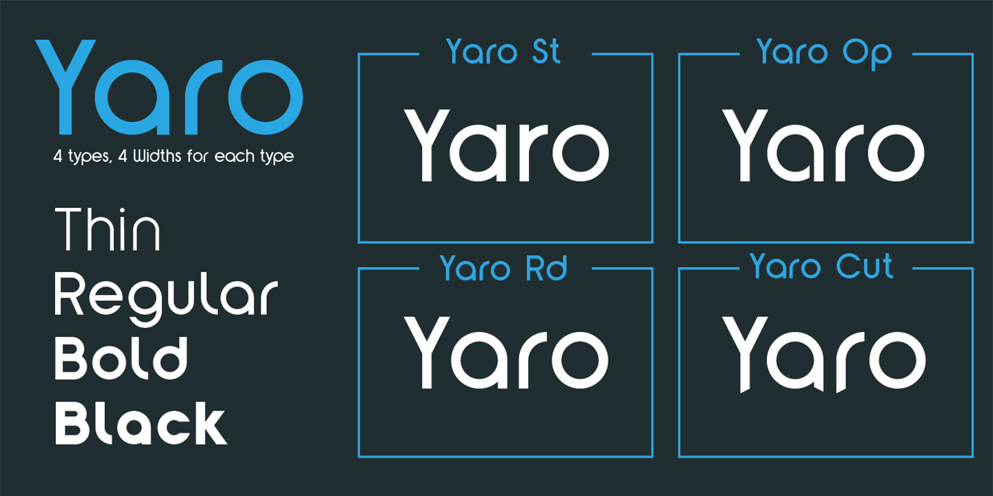Пример шрифта Yaro Thin